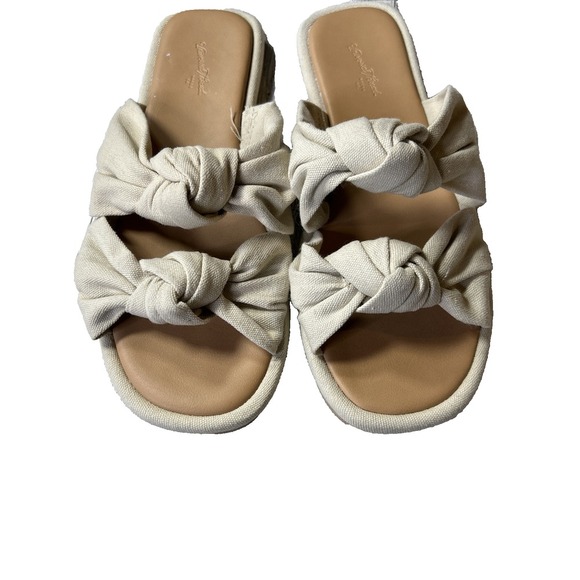 Universal‎ Thread Espadrille Knotted Slide  Sandals Slip On Casual Beige Size 8 - Picture 1 of 14